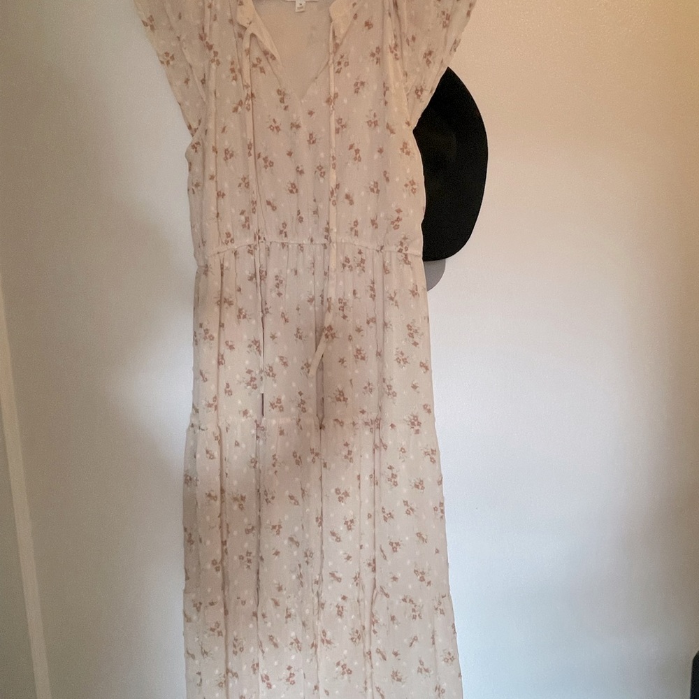 Light pink midi summer dress